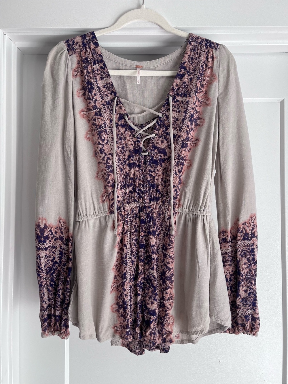 Free People Tunic blouse Beige Purple viscose XS